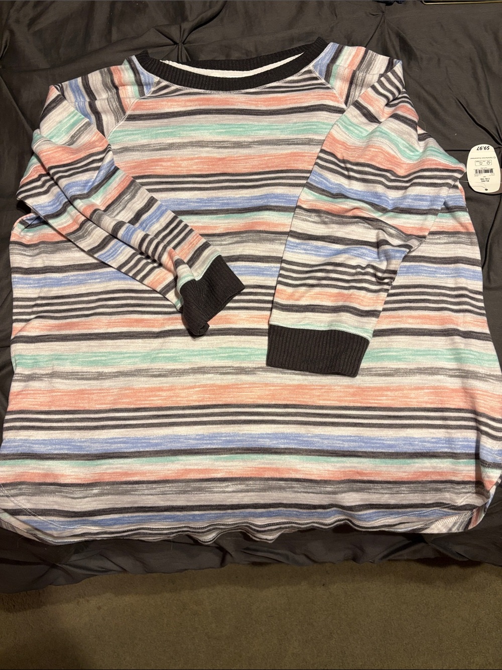 Secret treasures Pastel Striped Long Sleeve womens long sleeve shirt